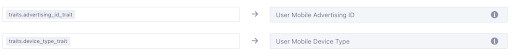 A screenshot mapping settings for 2 fields